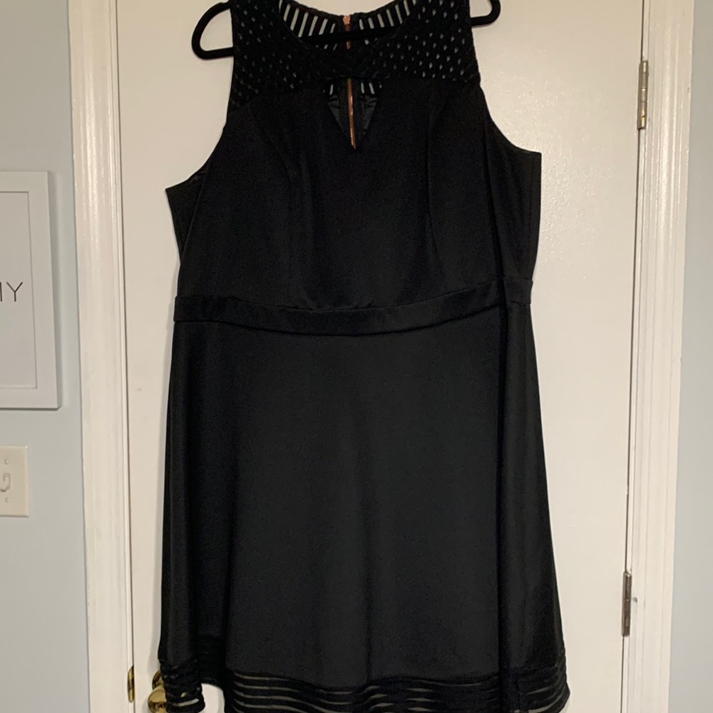 Black Dress with mesh/elastic accent
